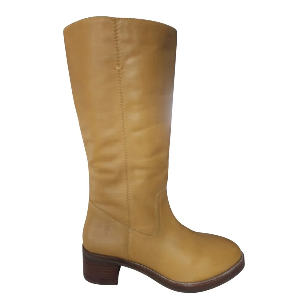 Frye Camryn NWT Pull On Boots Banana Leather Tall Knee-High Equestrian Size 10